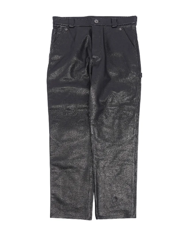 Fleur Knee Leather Pants Modern Bootcut Pants