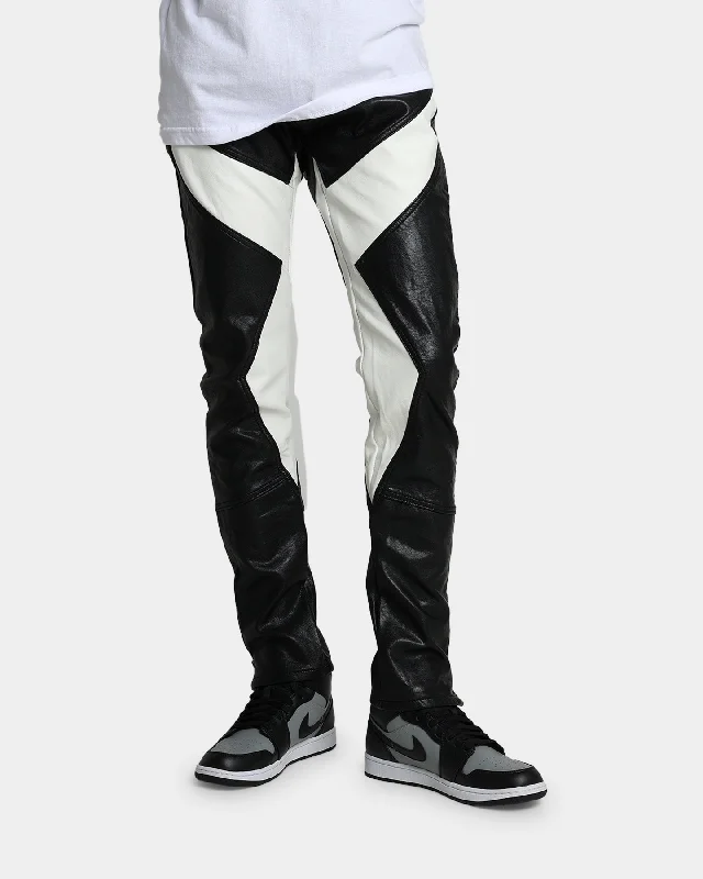 MNML S192 Leather Pants Black/White Casual Track Pants