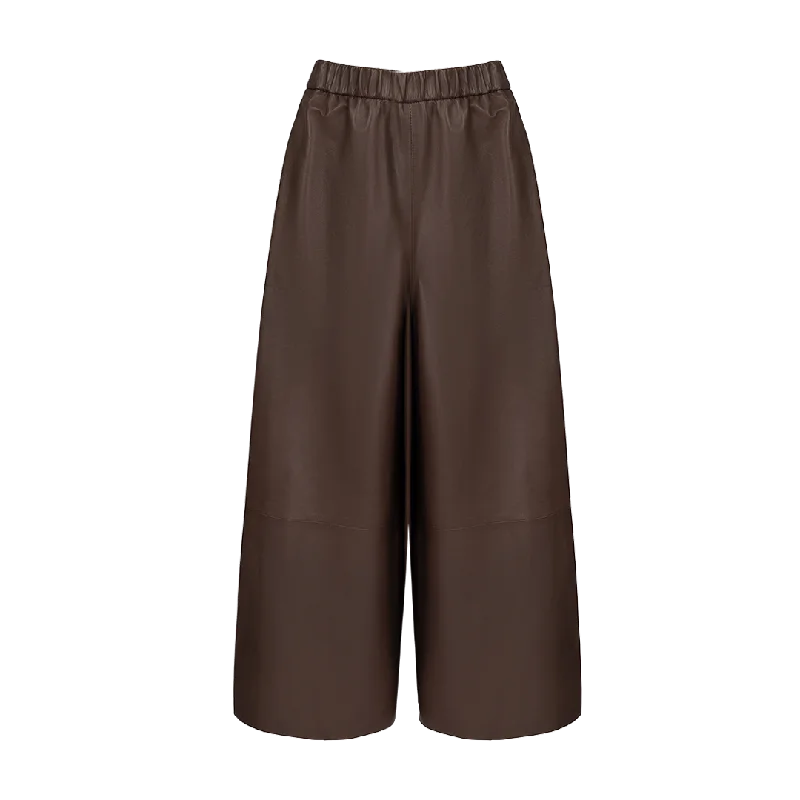 Leather Gaucho Pants Trendy Palazzo Pants