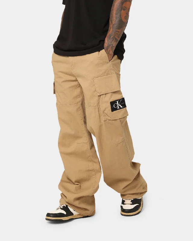 Calvin Klein Badge Woven Cargo Pants Travertine Stylish Harem Pants