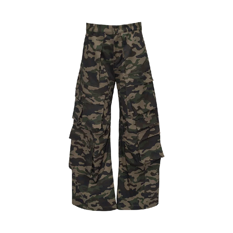 Camo Cargo Pants Chic Faux Leather Pants