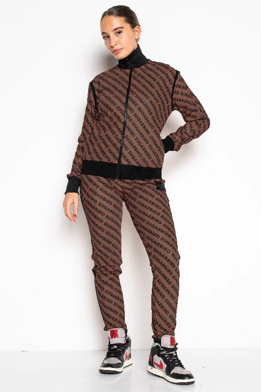 Misara Brown Monogram pants Trendy Tapered Pants