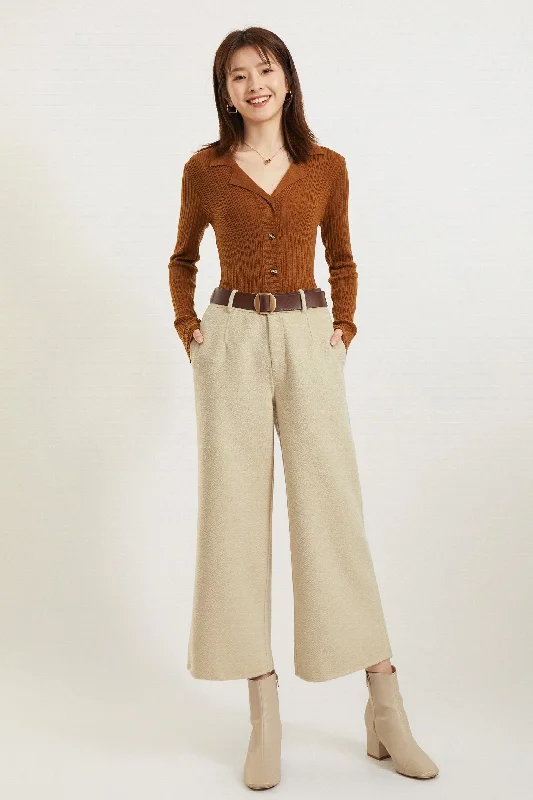 Fangyan | Beige Venus Pants Stylish Slim Trousers