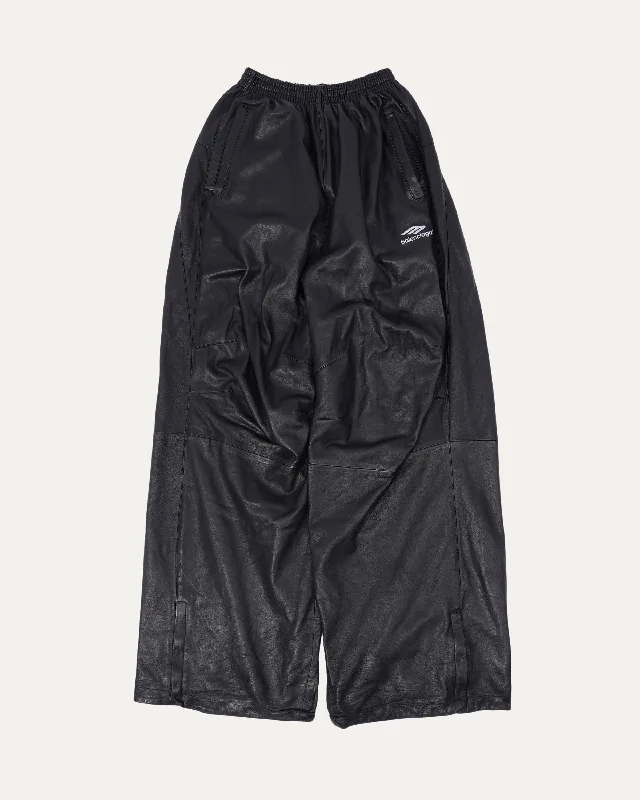 3B Leather Track Pants Classic Pleated Pants