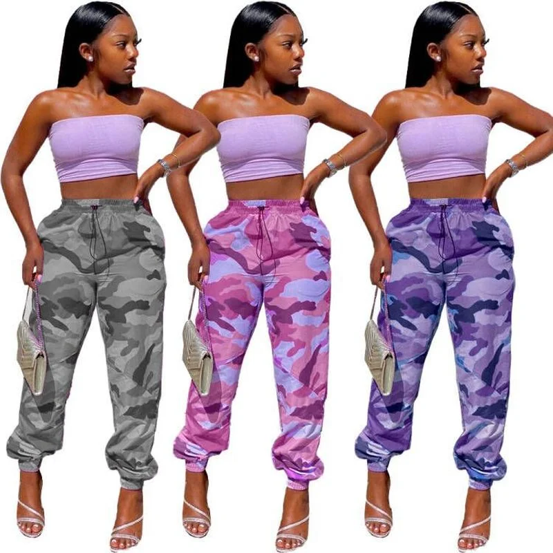 Wholesale Street trendsetter fashion camouflage casual pants（CL9292） Warm Wool Trousers