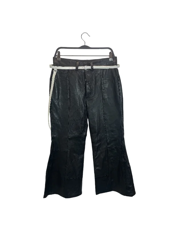 MARC JACOBS/Bootcut Pants/2/Leather/BLK/WHITE BELT Trendy Printed Pants