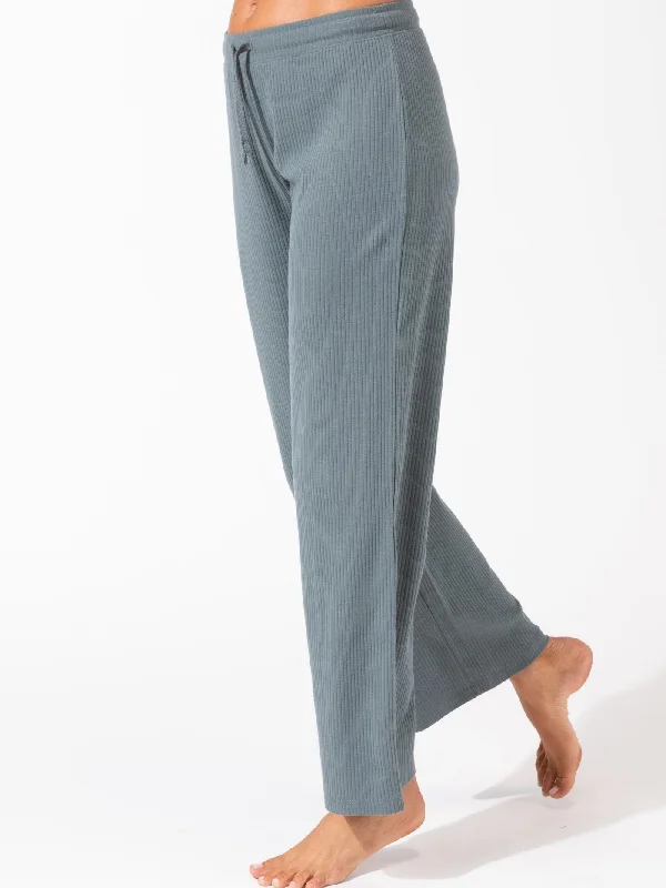 Cherie Wide-Leg Rib Pant Soft Cotton Pants