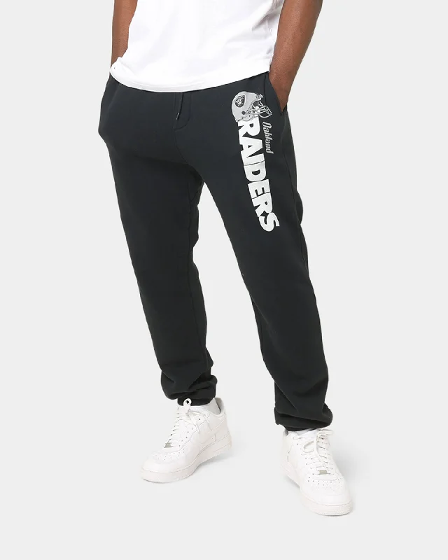 Mitchell & Ness Raiders Wordmark Sweat Pants Faded Black Stylish Paperbag Waist Pants