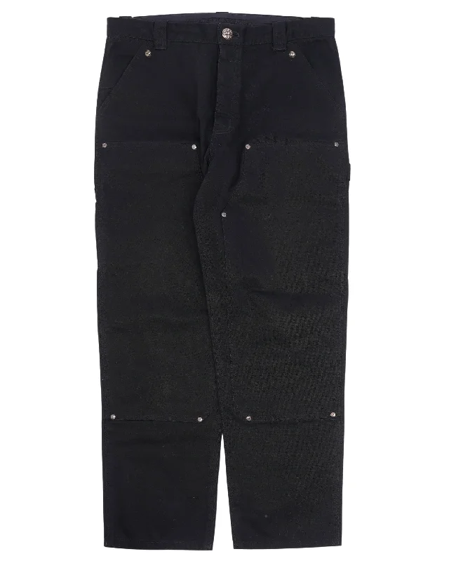 Double Knee Carpenter Pants Comfy Zip-Up Pants