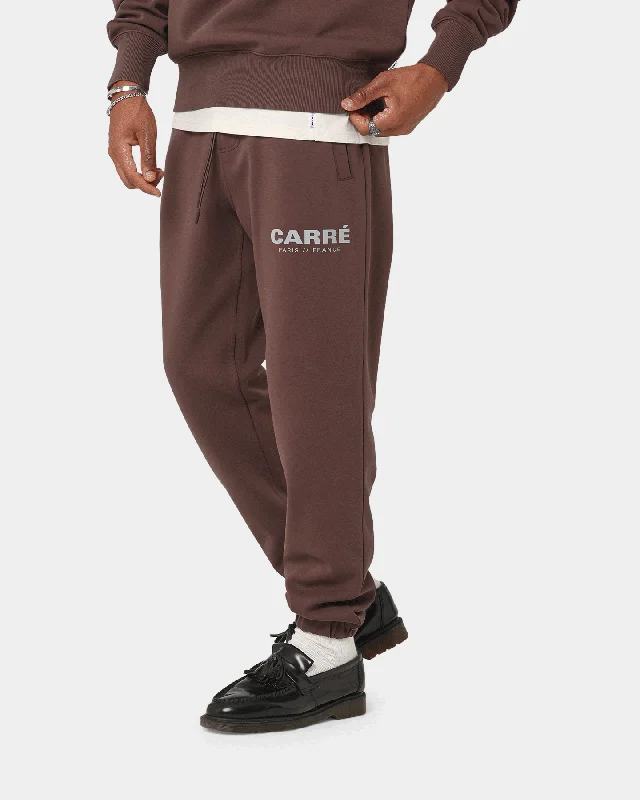 Carre Premium Motion Sweat Pants Dark Brown High-Waist Jogger Pants