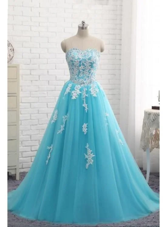 Gorgeous Blue Long Formal Gown , Blue Prom Dress, Sweet 16 Dresses C467