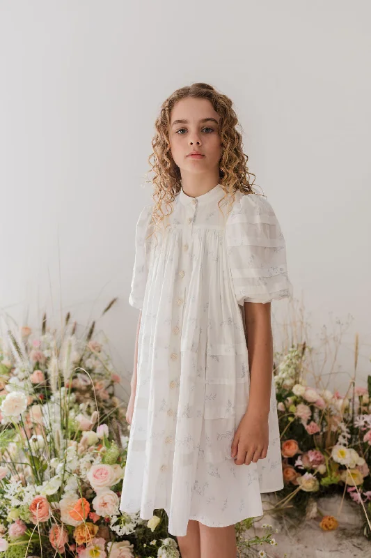 Steph Blue Ditsy Print Voile Dress