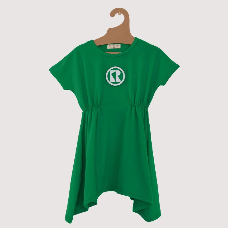 Retrokid Bright Green Rubber Logo Riley Dress