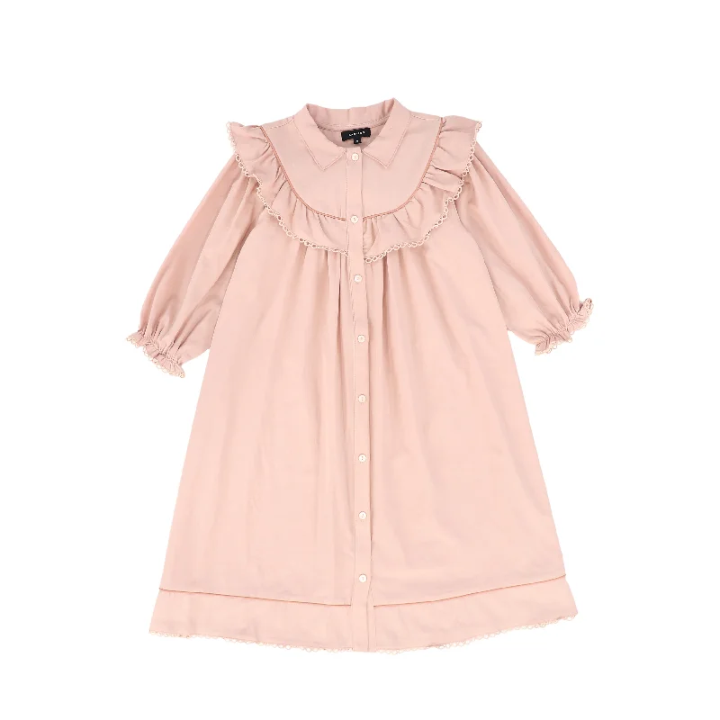 Bamboo Pink Contrast Trim Dress