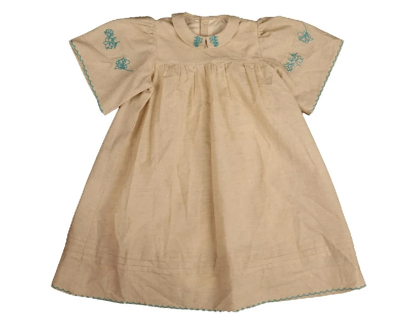 Belati Mint Collared Embroidered Sleeve Dress