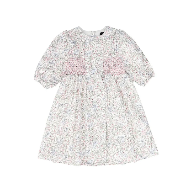 Bamboo Multi Floral Smocked Dress