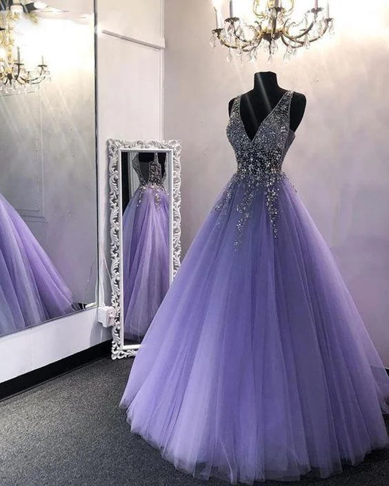 Amazing V Neck Beading Lavender Ball Gown Puffy Girls Sweet Quinceanera Dresses Prom Gown,DS4453 Amazing V Neck Beading Lavender Ball Gown Puffy Girls Sweet Quinceanera Dresses Prom Gown,DS4453
