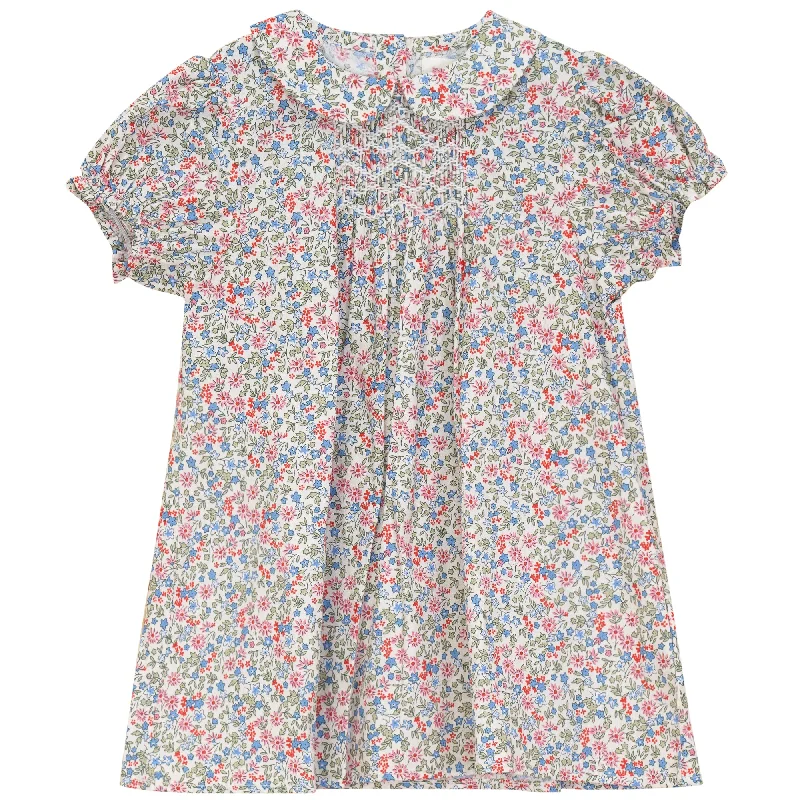 Pompomme Blue Printed Dress