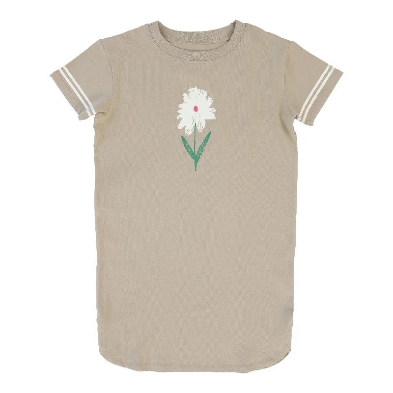 Analogie Taupe Flower Dress