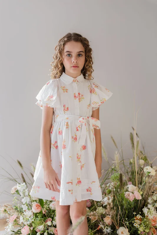 Steph Petite Rose Print Voile Dress
