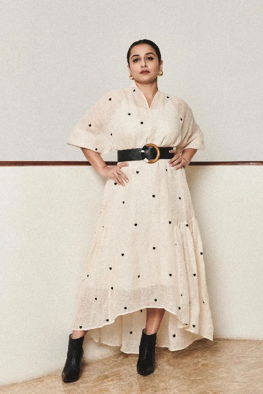 Mati Queen of Hearts Dress-Oatmeal