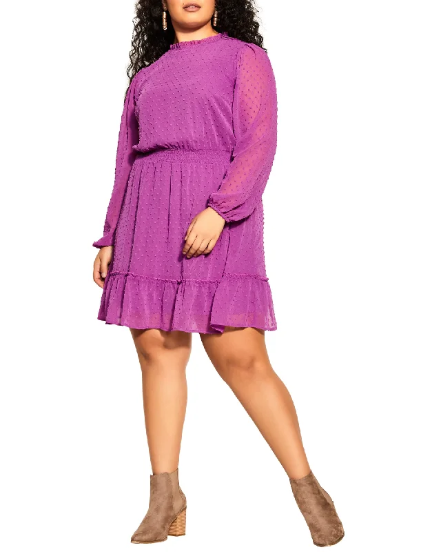 Dobby Tiered Dress | Wisteria