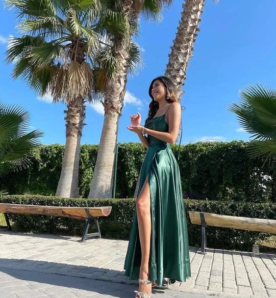 Modest Evening Dress Custom Made Satin Prom Dresses,DS4778