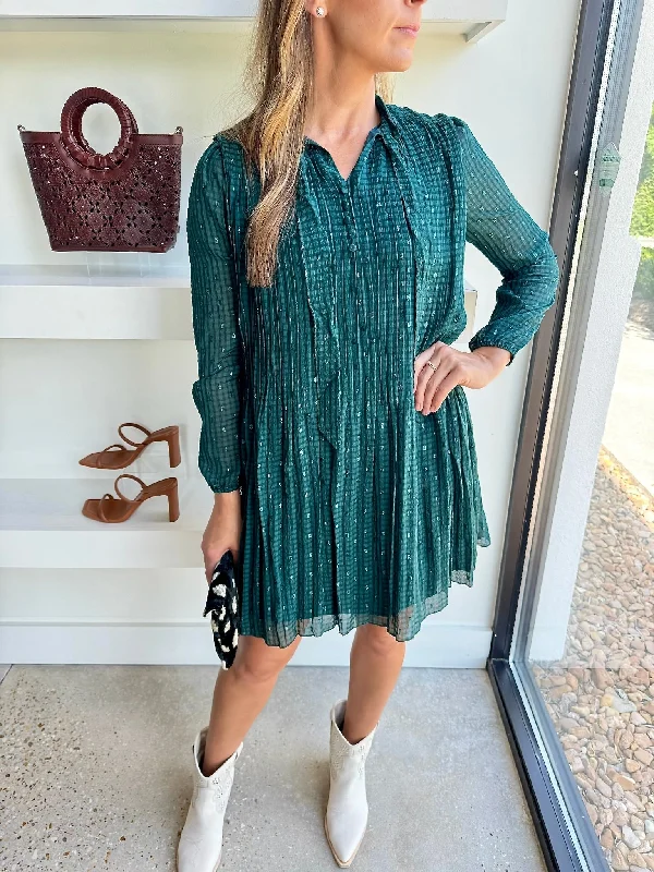 Dark Green Shimmer Dress (Final Sale)