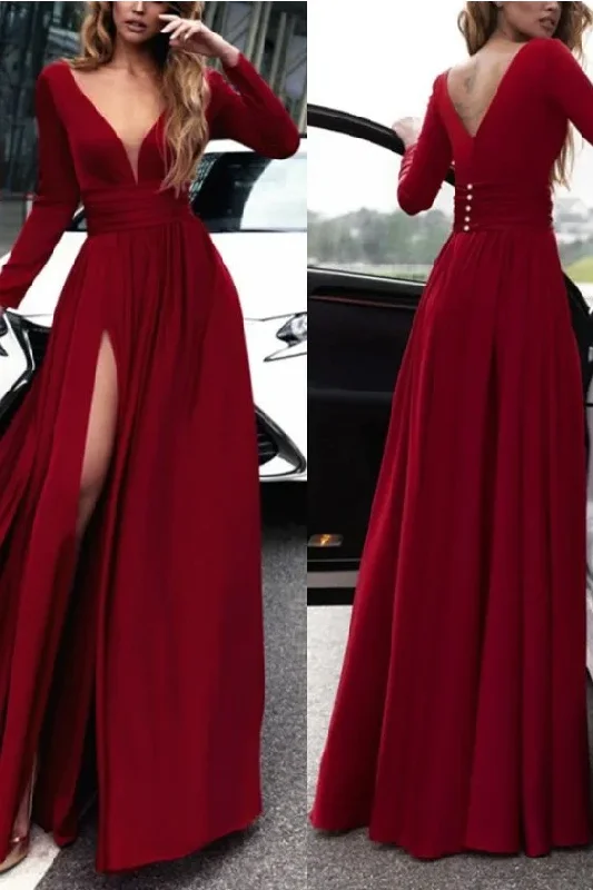 Sexy Prom Dresses with Sleeves Long Prom Dress Fashion School Dance Dress Winter Formal Dress,DS5001 Sexy Prom Dresses with Sleeves Long Prom Dress Fashion School Dance Dress Winter Formal Dress,DS5001