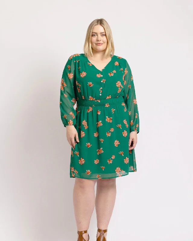 Kayla Long Sleeve Floral Dress | M795 GREEN