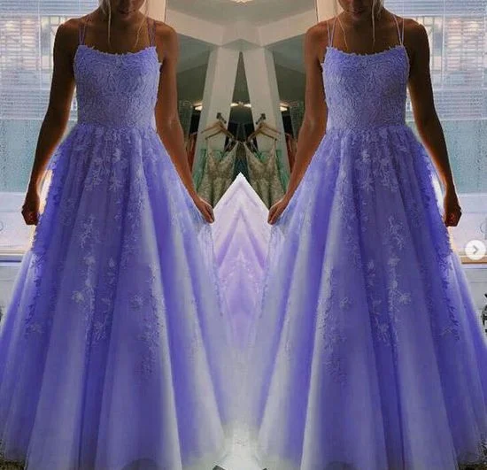 Fancy Spaghetti Straps Long Grils Graduation Senior Prom Dresses C394