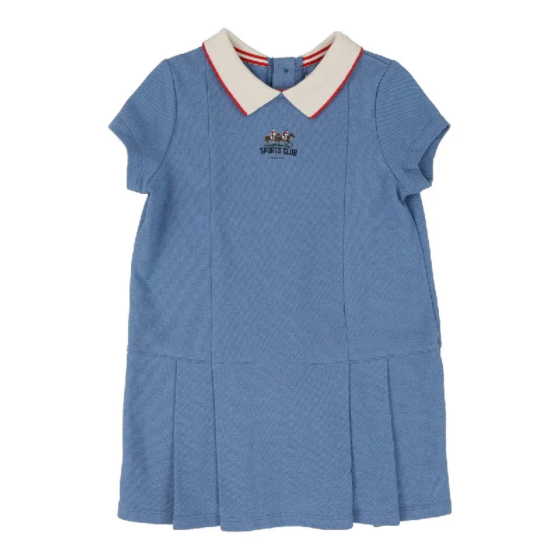 Analogie Light Blue Short Sleeve Pique Dress