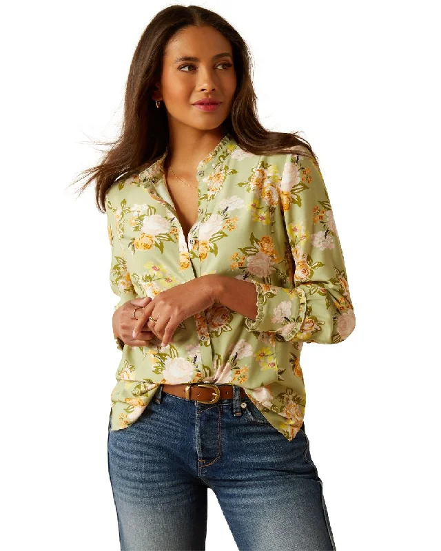 Ariat Womens Clarion Blouse Semi-Sheer Blouse