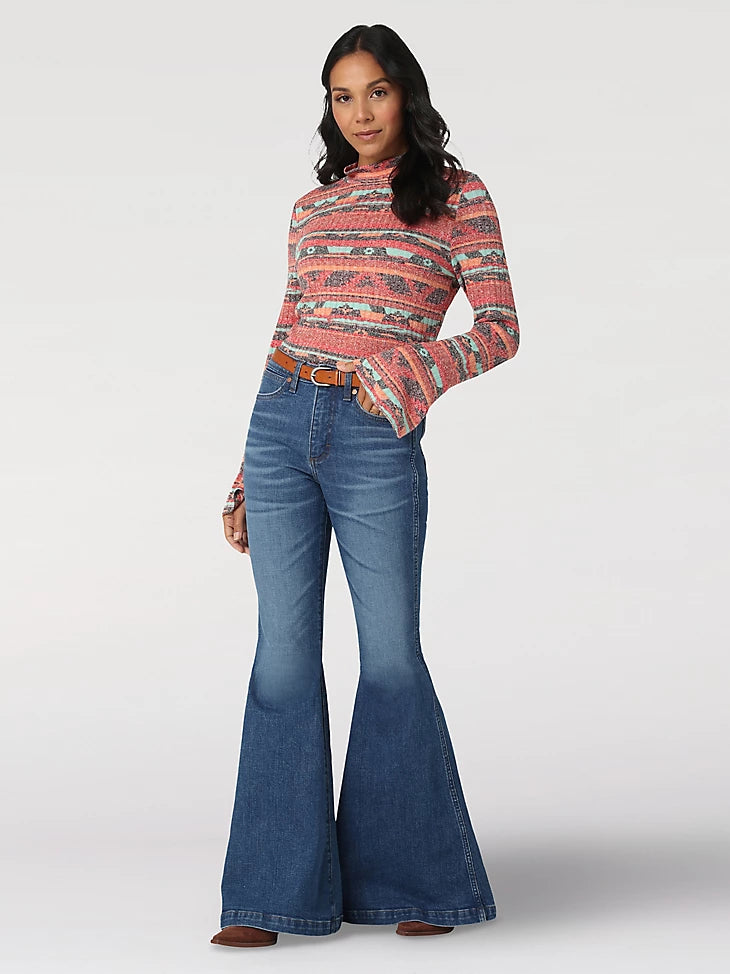 WRANGLER GEO FLUTE SLEEVE KNIT BLOUSE Modern Oversized Blouse
