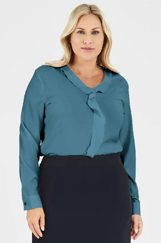 Ladies' Charlotte Blouse - Aquamarine Modern Oversized Blouse