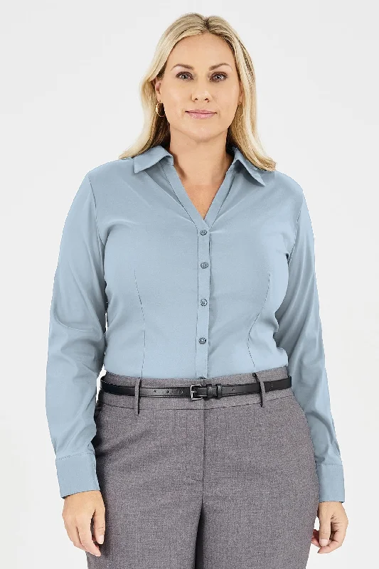 Ladies' Perfect Blouse Long Sleeve - Ice Blue Chic Sleeveless Blouse