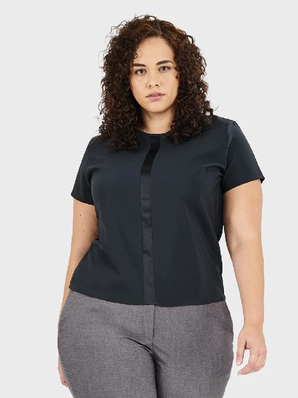 Ladies' Sophia Blouse - Black Floral Print Blouse