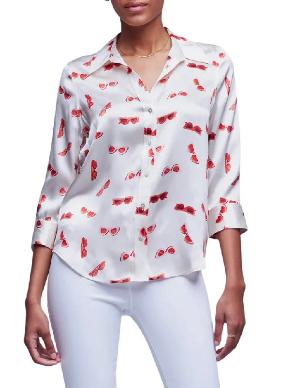 Dani 3/4 Sleeve Blouse - L’AGENCE Double Button Blouse