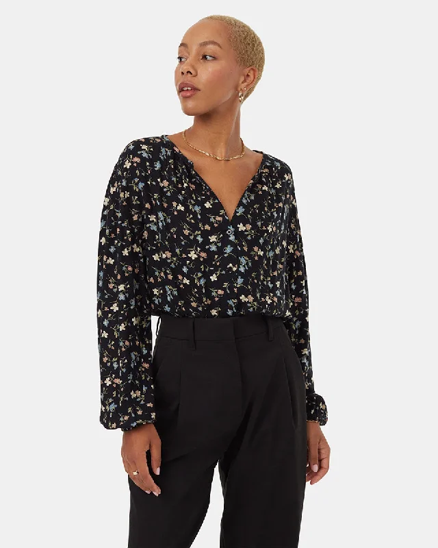 EcoWoven Crepe Blouse Semi-Sheer Blouse