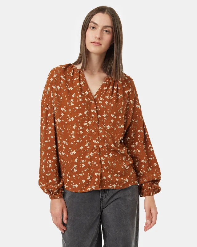 EcoWoven Crepe Blouse Feminine Pastel Blouse