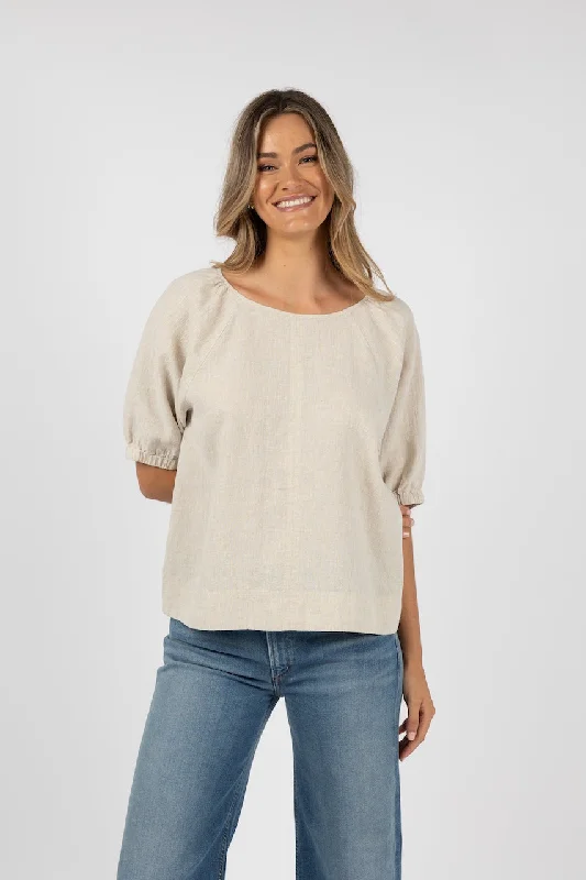Humidity Lagoon Blouse - Natural Sleeveless Summer Blouse