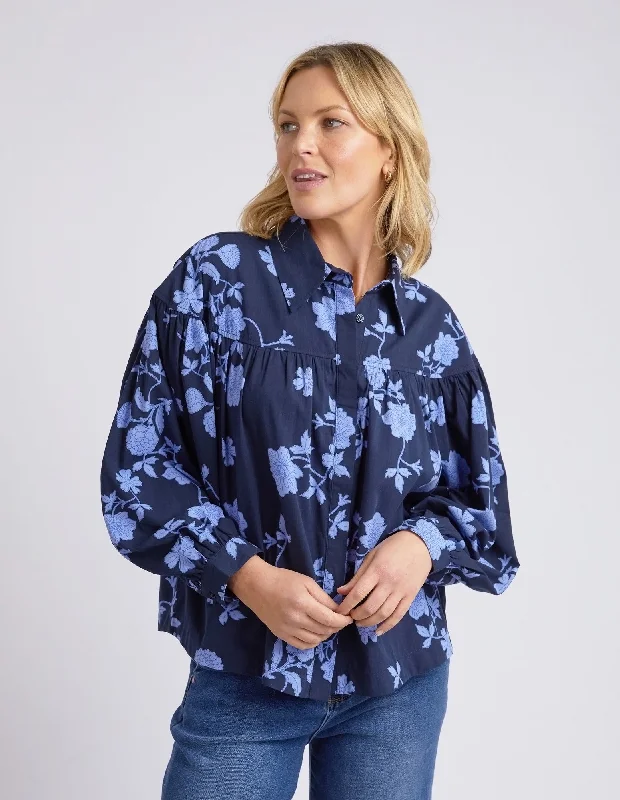 Elm Kacey Floral Blouse - Kacey Floral Print Versatile Layering Blouse