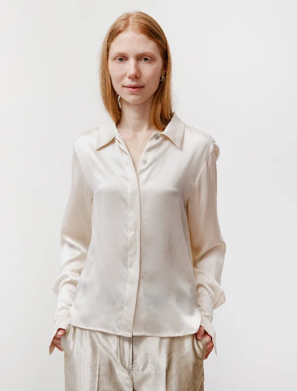 Peregrine Silk Blouse Ivory Puff Sleeve Blouse