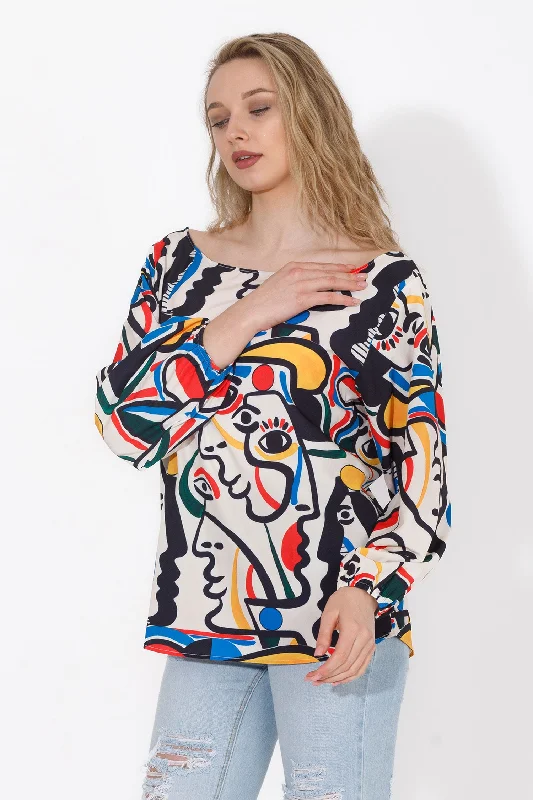 Fashion Rayon Blouse (47) - Kava Floral Print Blouse