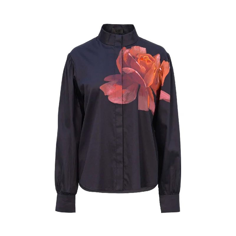 Leo Lin Women's Alma Rose Print Blouse Everyday Stylish Blouse