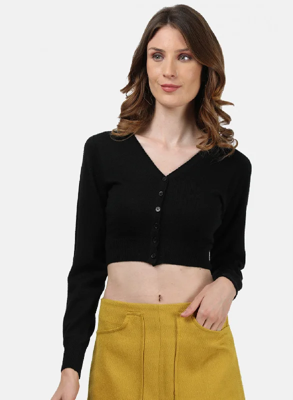Women Black Solid Blouse Polished Work Blouse