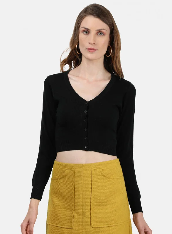 Women Black Solid Blouse Stretchy Fitted Blouse