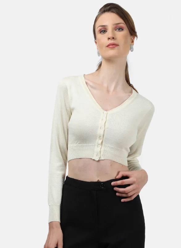 Women Cream Solid Blouse Satin Bow Blouse