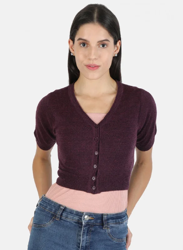 Women Maroon Solid Blouse Playful Puff Blouse