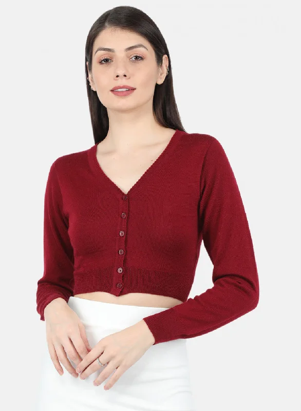 Women Maroon Solid Blouse Feminine Tie Blouse